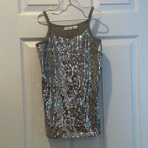 Silver sequin tank top